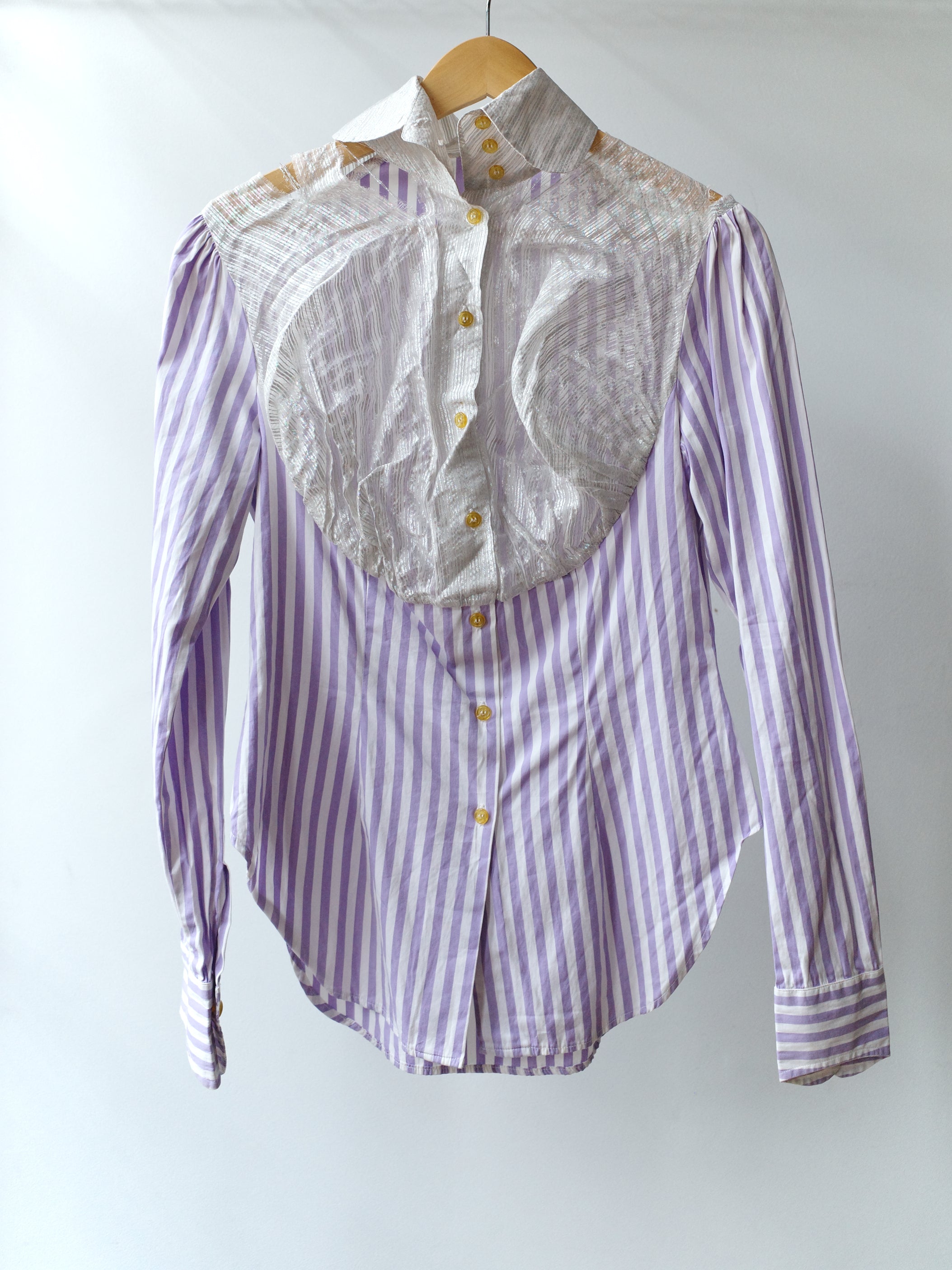 Vivienne Westwood Vintage Metallic Bib Striped Shirt – METAL 金