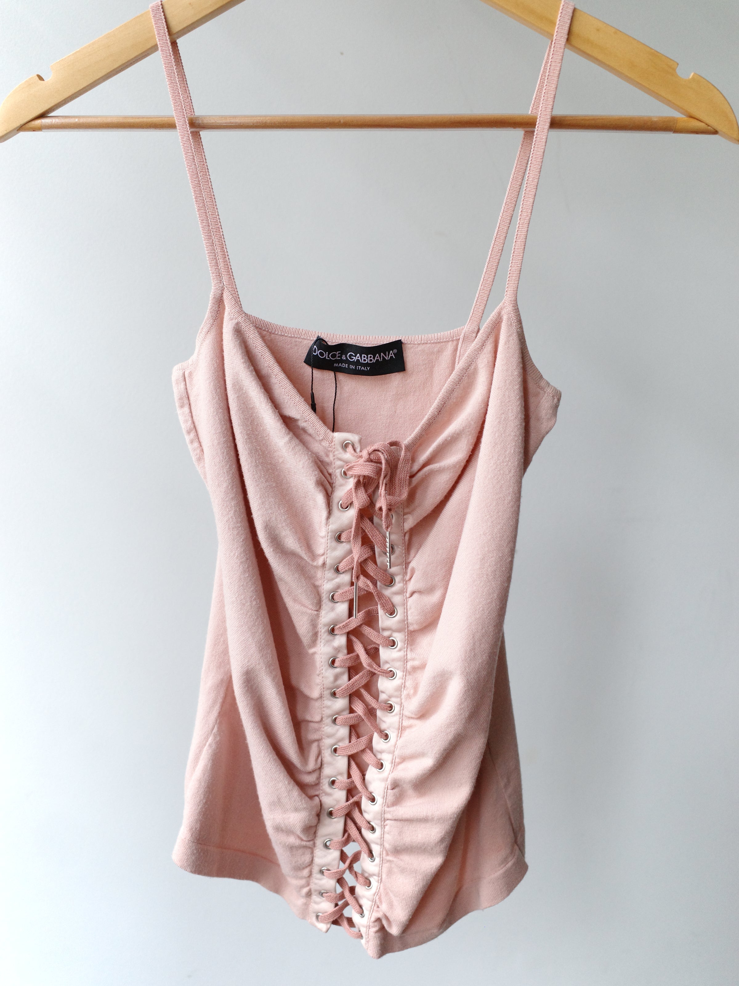 Dolce & Gabbana Lace-Up Corset-Front Jersey Top – EARTH 土