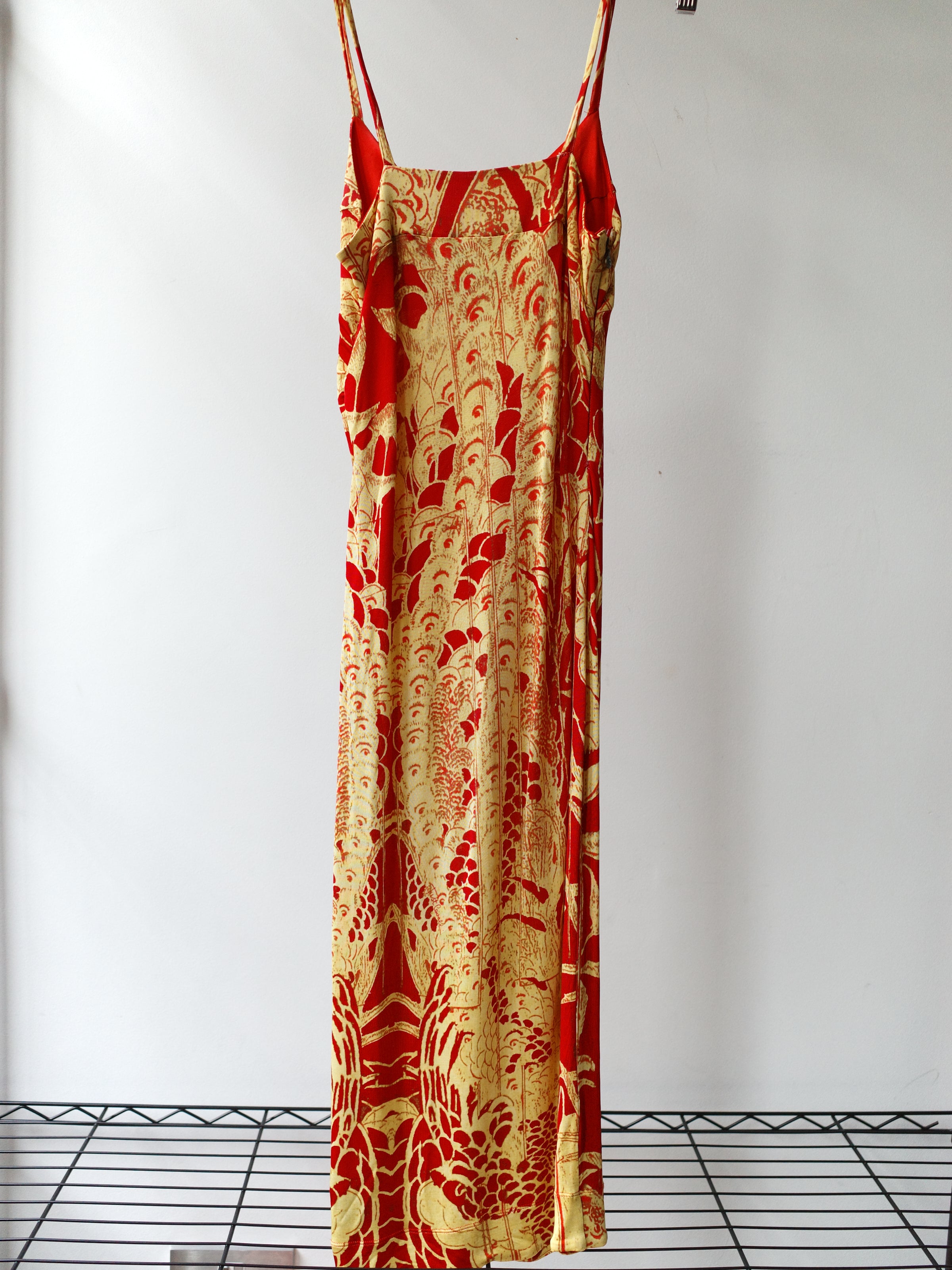 Roberto Cavalli Just Cavalli Gold Baroque Dress – FIRE 火