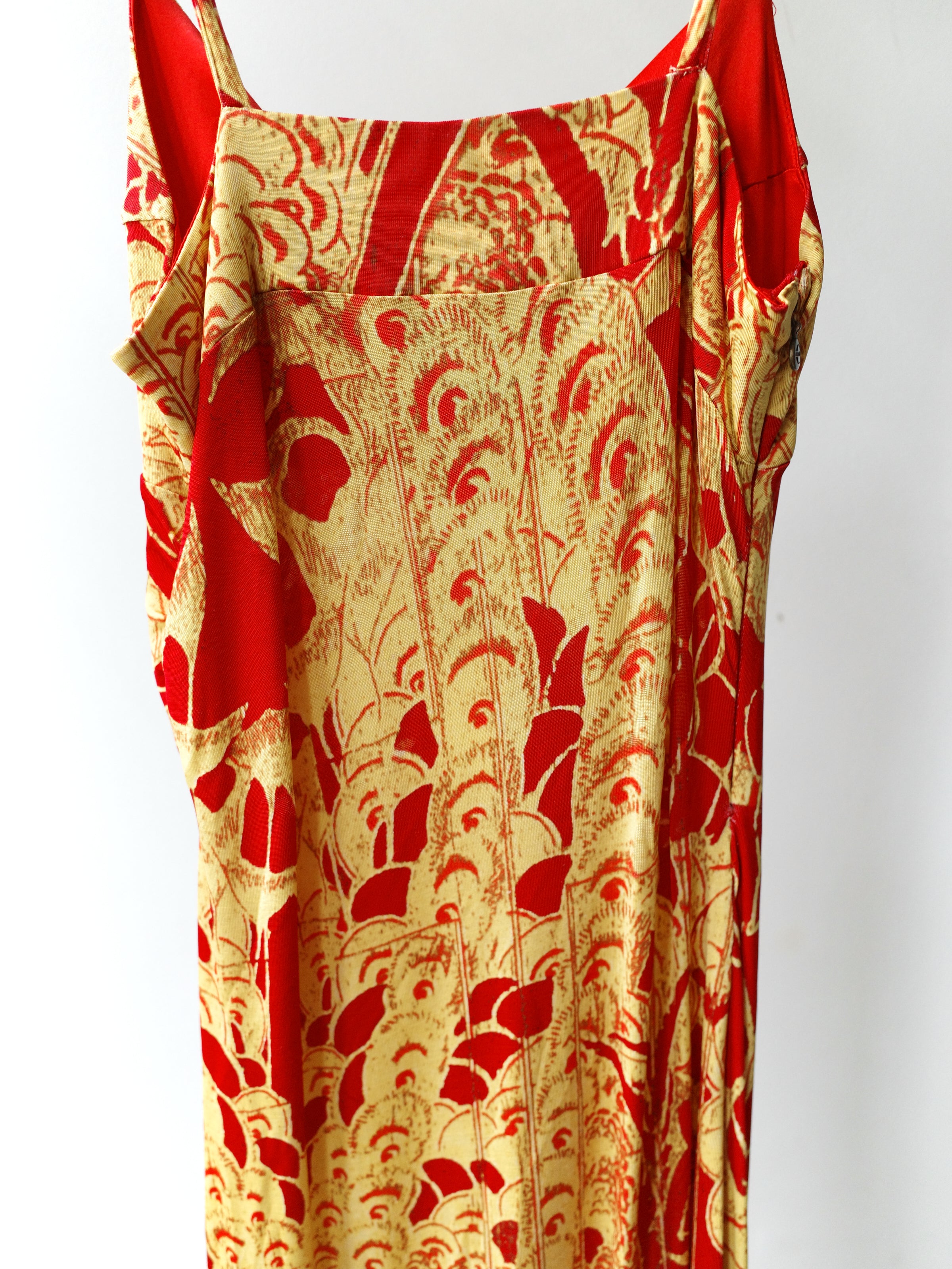 Roberto Cavalli Just Cavalli Gold Baroque Dress – FIRE 火