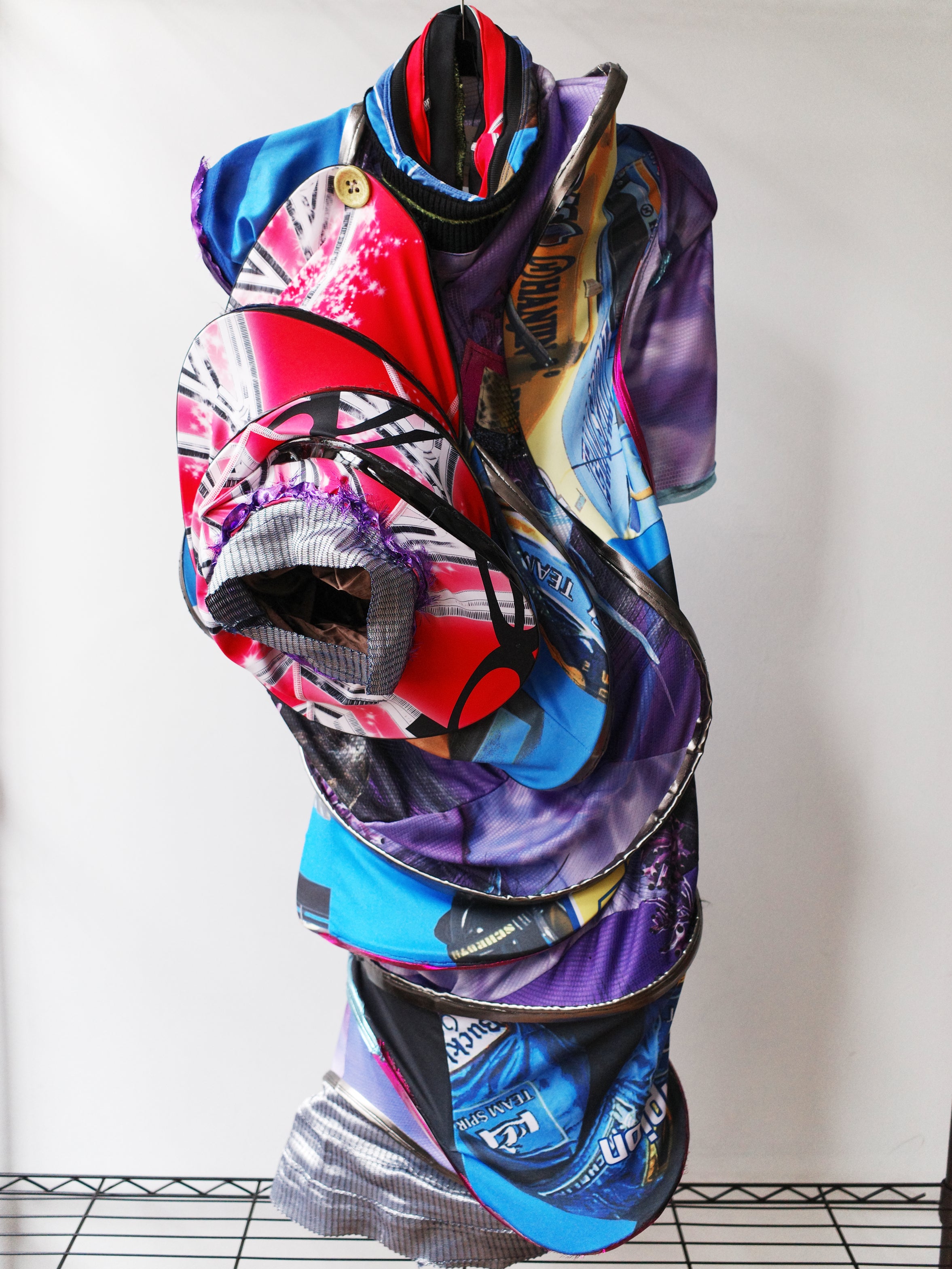 PE99Y YAN9 Orbital Spiral Dress in Upcycled Graphic Jerseys – FIRE 火