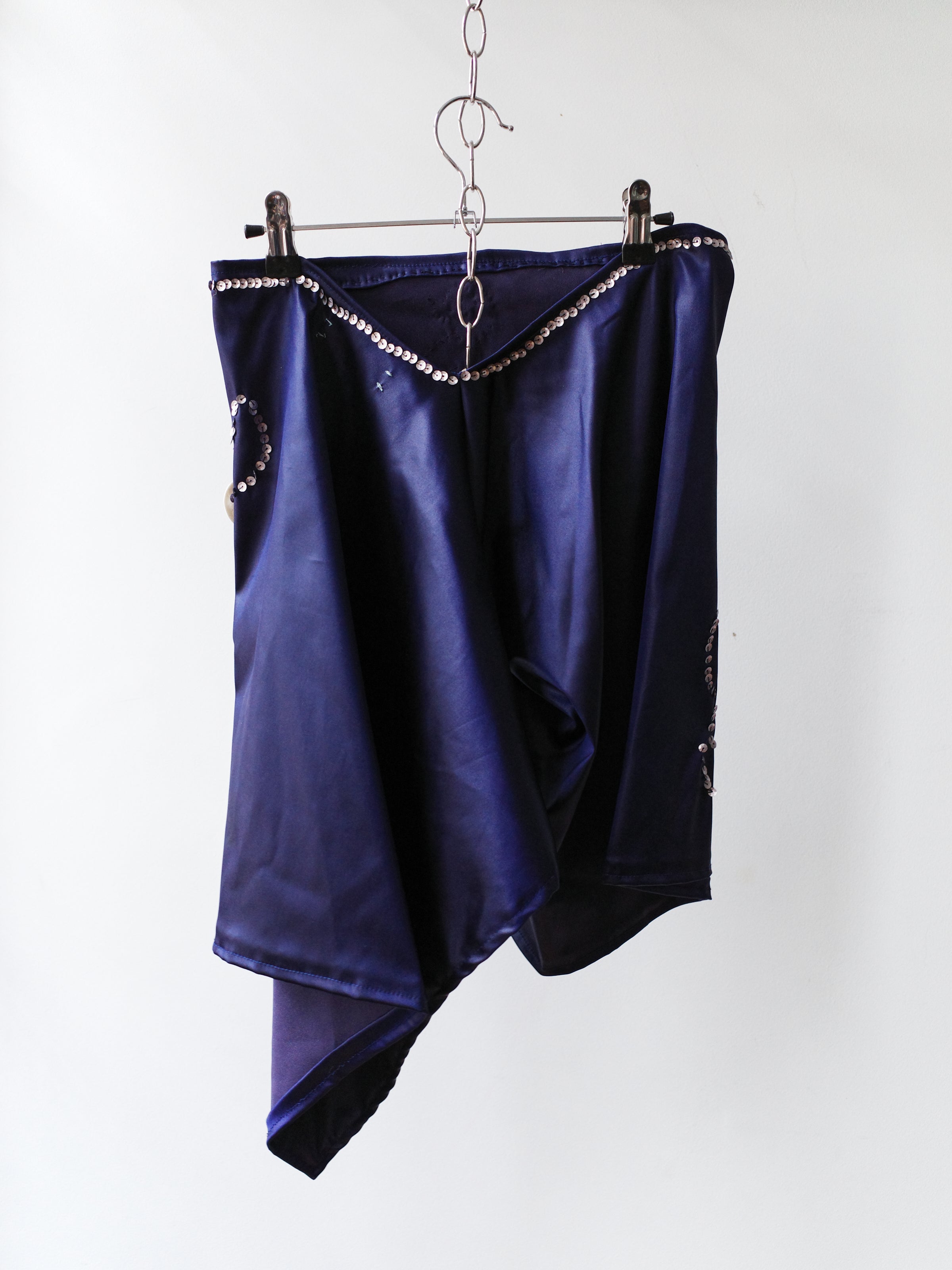 PE99Y YAN9 Asymmetric Silk Skirt-Pant with Ceramic Buttons – WATER 水