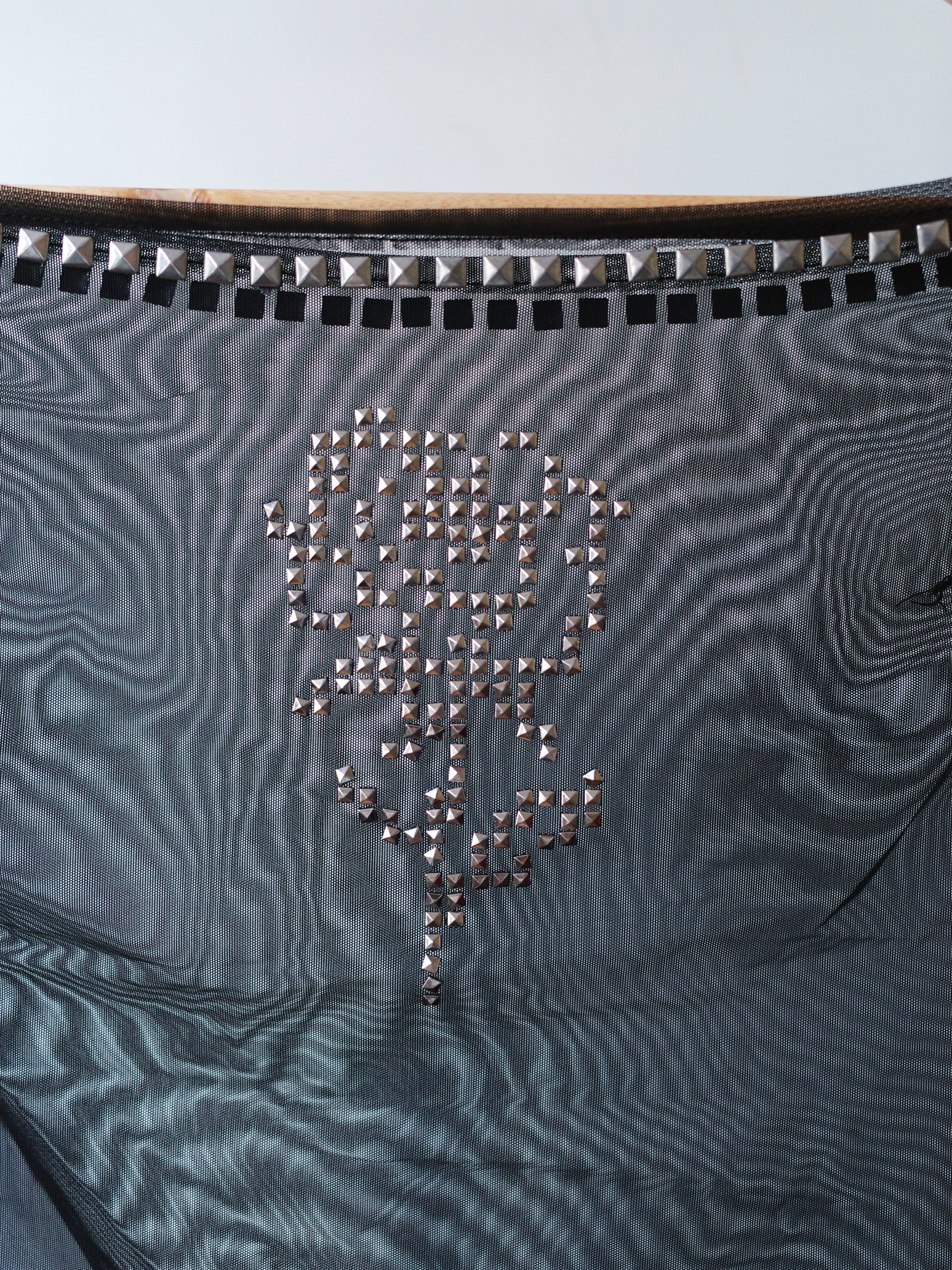 OVER RANGE Rose Studded Mesh Long Sleeve Top – METAL 金