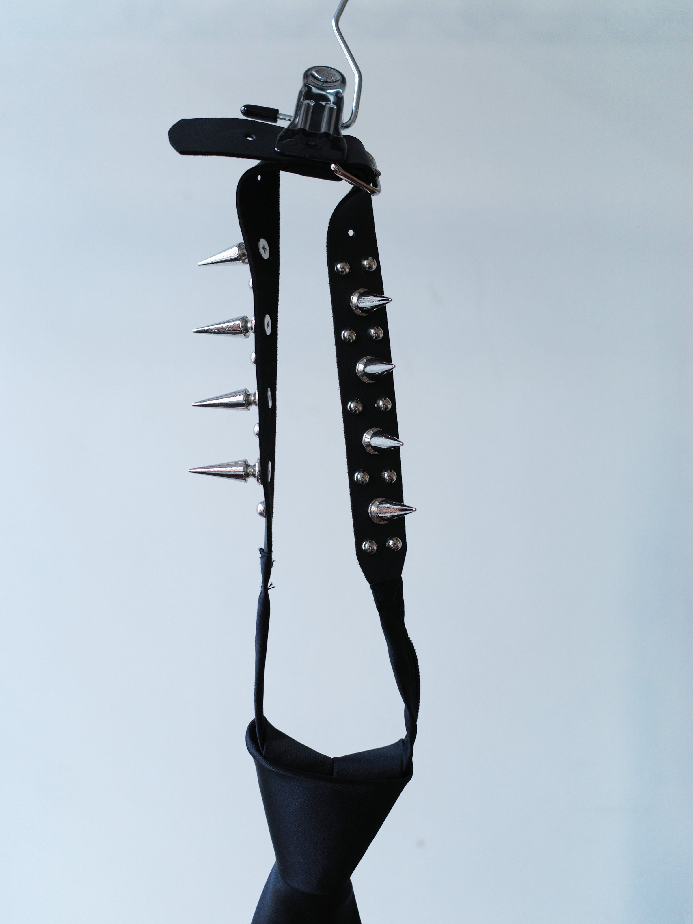 OVER RANGE Black Rivet Silk Punk Choker Tie